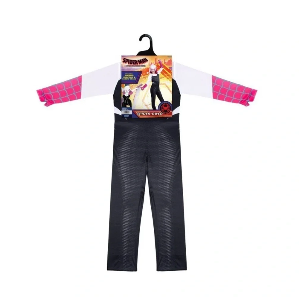 NWT Marvel Ghost Spider Gwen Kid’s Halloween Costume Jumpsuit with Mask Sz M